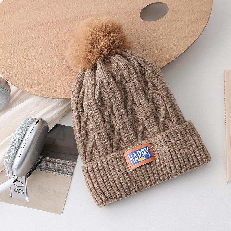 Damen Winter Samt Bommel Mütze mit Ohrenschutz - Stilvoll, Warm und Dick Gestrickt