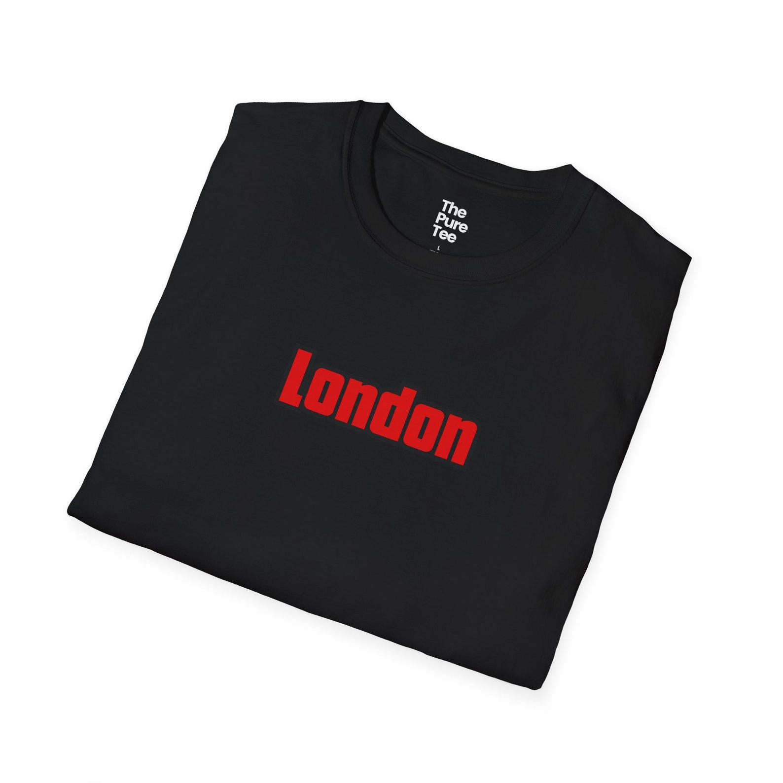 London Graphic Tee, Bold Red Print, Unisex Streetwear XL