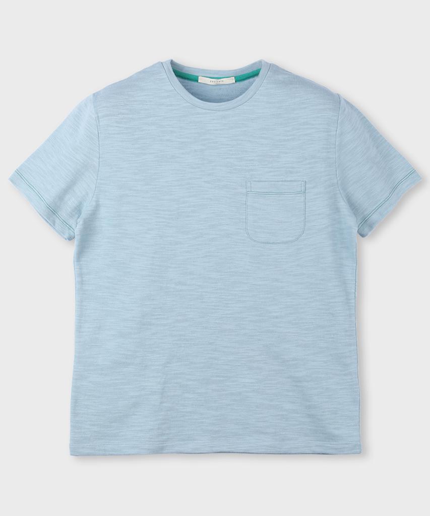 PANICALE Stitch Pocket Round Cotton T-Shirt 9 Colors (B Type)