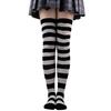 Farbig gestreifte Strümpfe Japanische Overknee-Socken Mode Damen Warmhalten Socken Sexy Schlank Lange Socken Schwarz Weiß gestreifte Strumpfwaren