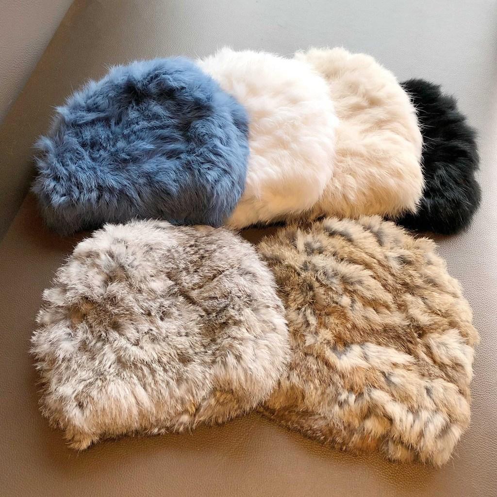 Upgraded Warm Rabbit Fur Hat For Women Winter Thermal Cozy Fashion Accessories