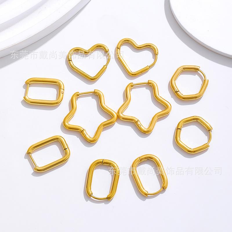 

Foreign trade geometric earrings k stainless steel simple earrings personality