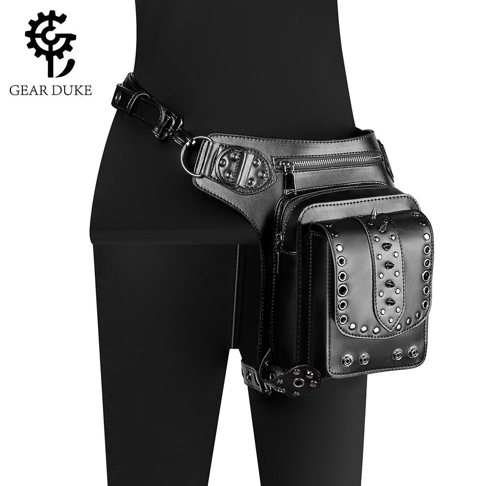 Bag Women, Punk Women'S One-Shoulder Oblique Span Bag Women, Outdoor Mobile Phone Trend Rivet Fanny Pack