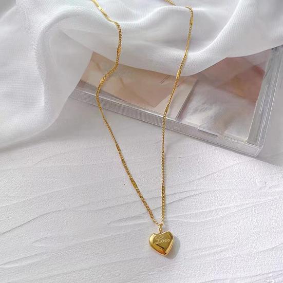 Liebes Herz Halskette, Elegante Herz Anhänger Halskette, Einfache Zarte Herz Halskette, Valentinstag Jahrestag Schmuck Geschenk für