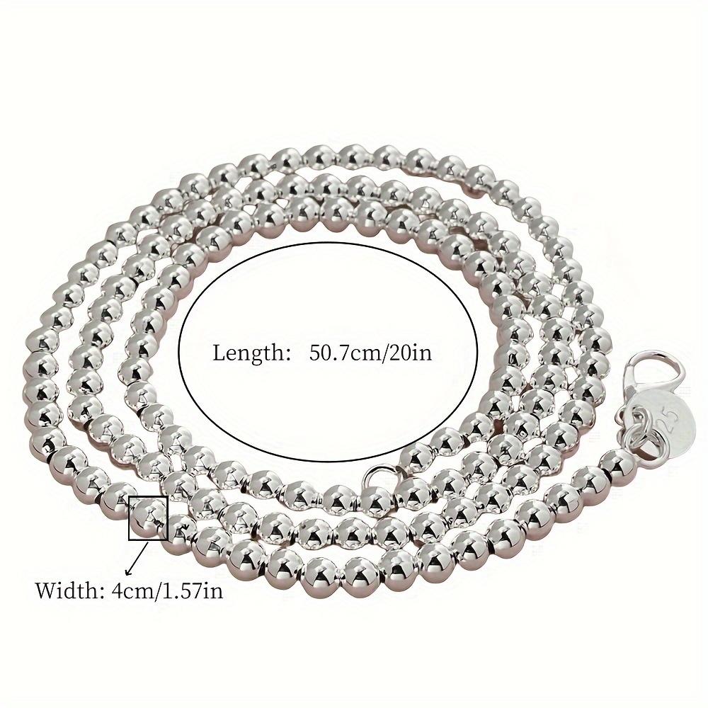 Fine 4MM Beads Copper Chain Necklace for Women Men Lady Charms Wedding Party Gift Cute