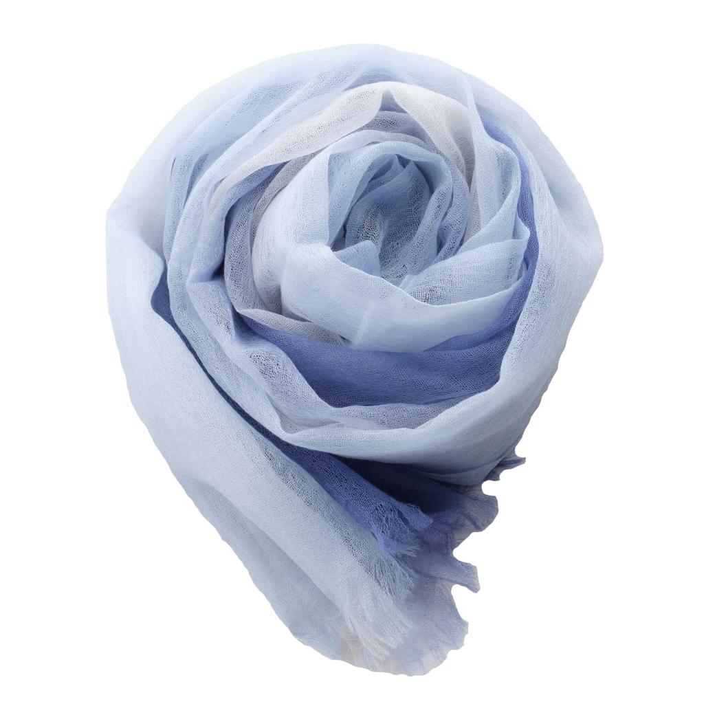 Airy Cashmere Gradient 150cm X 30g [CEREALS] 100% Stole, Lightweight, 70cm, Approx. (Blue)