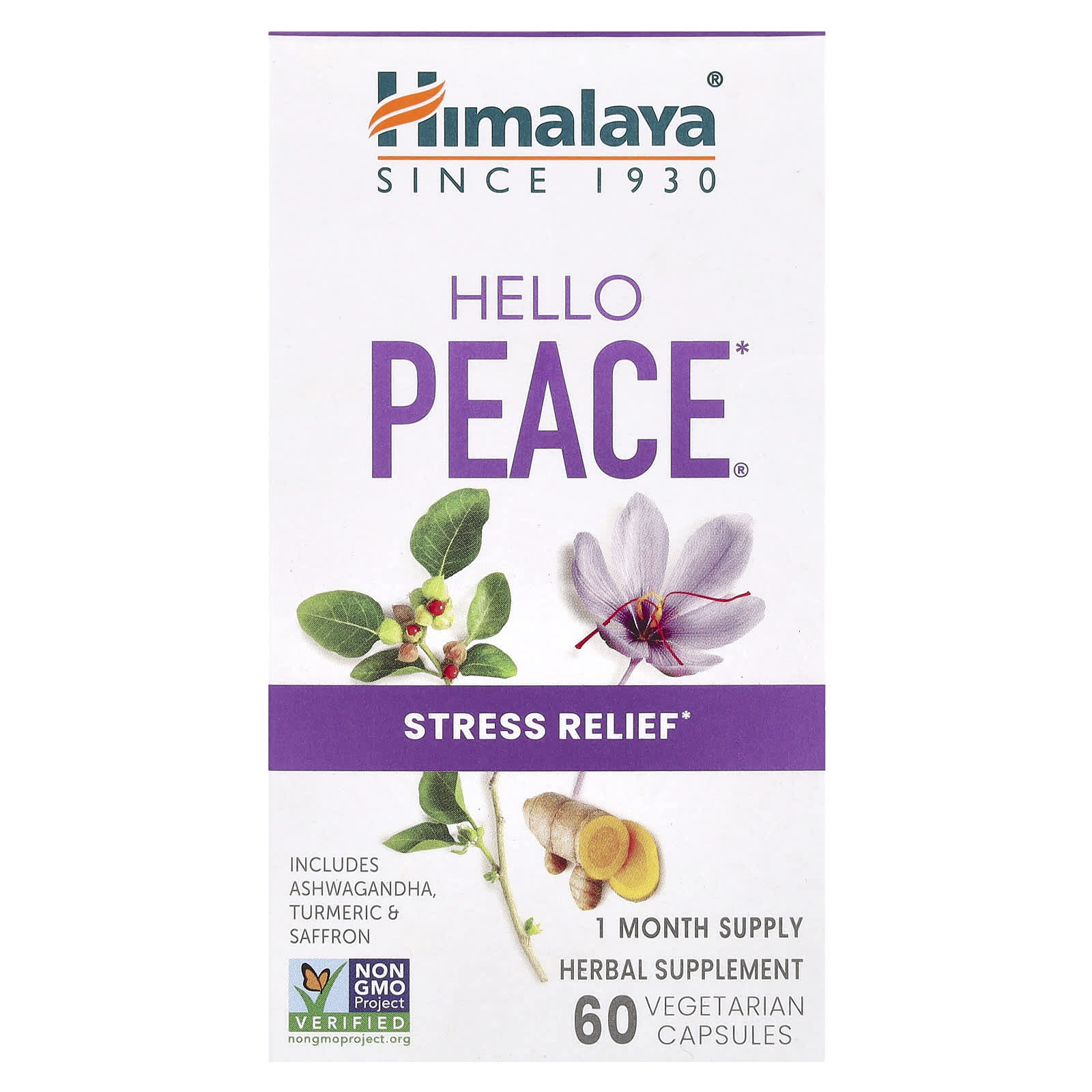 

Hello Peace, Stress Relief, 60 Veggie Capsules