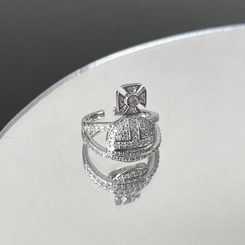 Роскошный Романтичный Открытый Браслет Сатурн с Алмазным Цирконом Темперамент Личность Планета Элегантный Милый Браслет