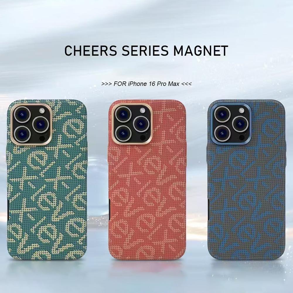 X-LEVEL For iPhone 16 Pro Case Compatible with MagSafe PC+Metal Phone Back Cover Carbon Fiber Texure