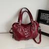 Studded Vintage Handbag Luxury Glossy Pu Women's Handbag Stylish Lace-up Motorcycle Bag New Punk-style Large Capacity Tote Bag