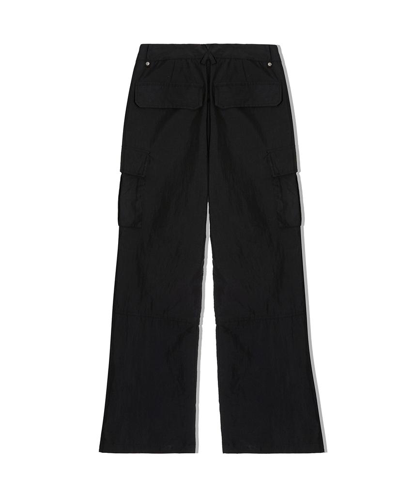 Lense Side Zipper Cargo Bootcut Pants Black