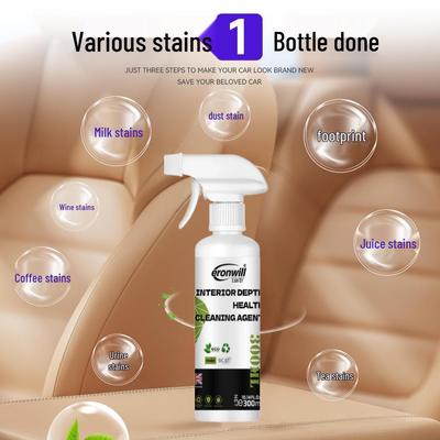 Genuine Leather Car Interior Cleaner - Wash-Free Multifunctional Stain Remover and Renovator for Seats and Headliners.