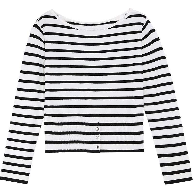 Betu Women s Striped Off-Shoulder Knit Top S