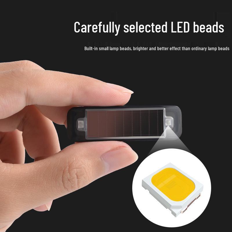 Bezprzewodowa Solarna Diodowa Lampa Ostrzegawcza Stroboskopowa dla Pojazdów - Antykolizyjne Czerwone i Niebieskie Migające Światło Tylne dla Samochodów, Motocykli i Rowerów.