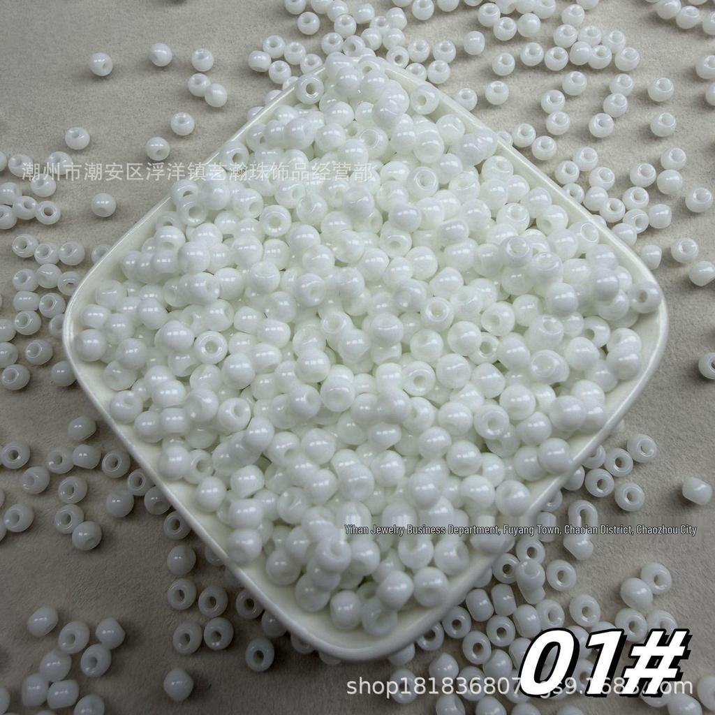 4mm Solid Color Glass Rice Beads for DIY Hairpins, Jewelry, and Embroidery Accessories