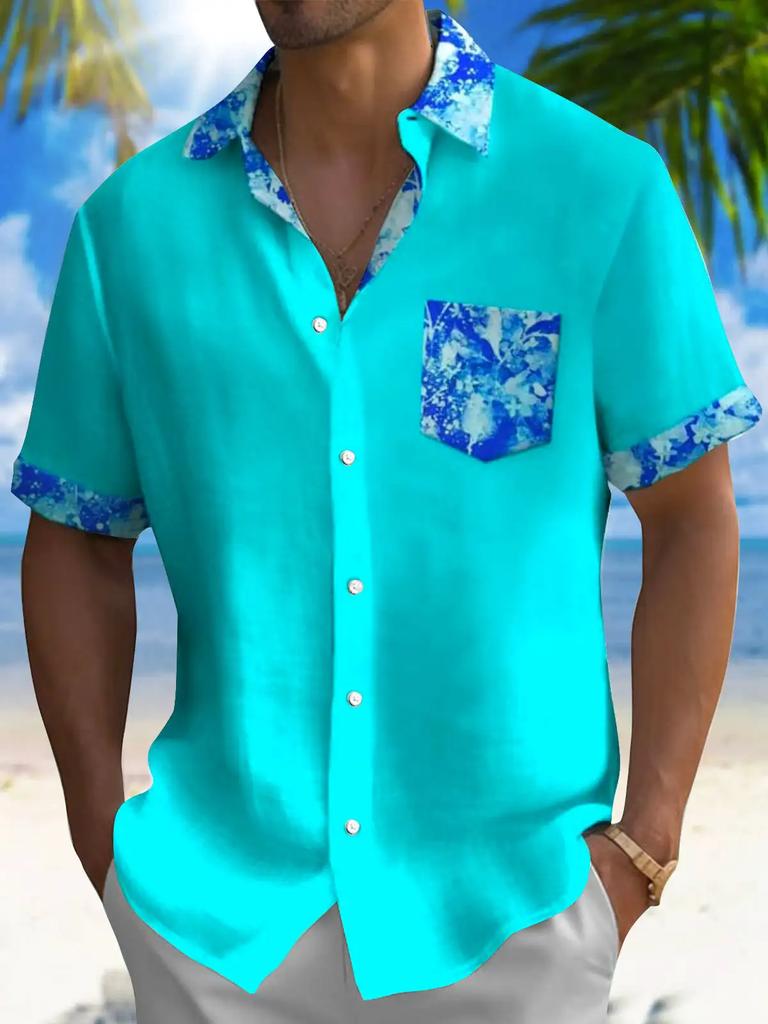 Men's Short Sleeve Linen Shirt, Casual Breathable Summer Essential for Daily Wear
