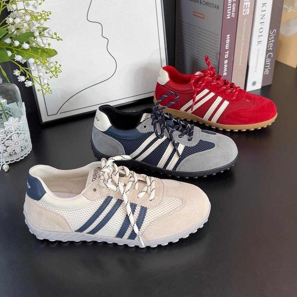 2025 Summer New Retro Lightweight Mesh Breathable Flat-bottomed German Training Shoes Women's Soft-soled Versatile Casual Sports Forrest Gump Shoes