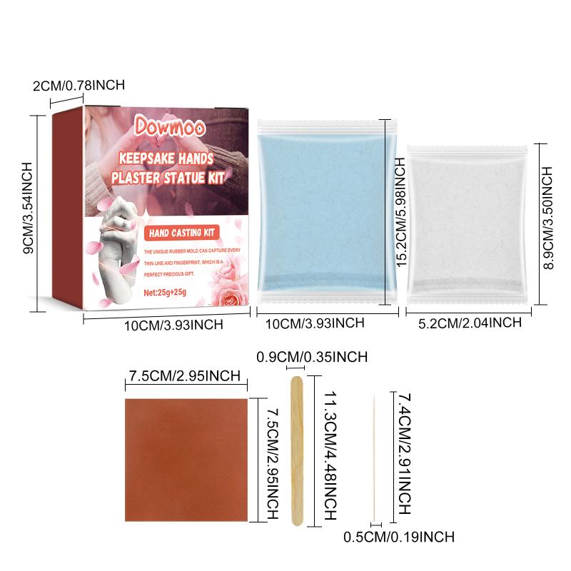 DIY Gips Handabdruck Set 3D Handform Skulptur Gedenkstück für Paar Familie Geschenk Handgemachtes Bastelset
