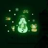 AFG3840 White Snowman Luminous Removable Green Wall Sticker
