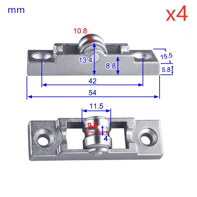 4pcs/lot Balcony Panning Door Mute Pulley Bathroom Sliding Door Track Rollers Window Sliding Track Pulley Hardware Accessories
