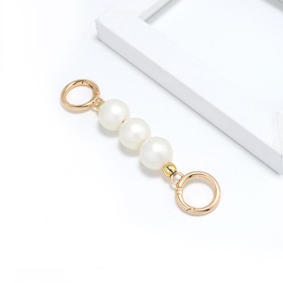 Handbag Chain Strap Metal Shoulder Crossbody Replacement Strap Chain with Buckles Bag Chain Strap with Faux Pearl Extension Chain for Ladies Purse