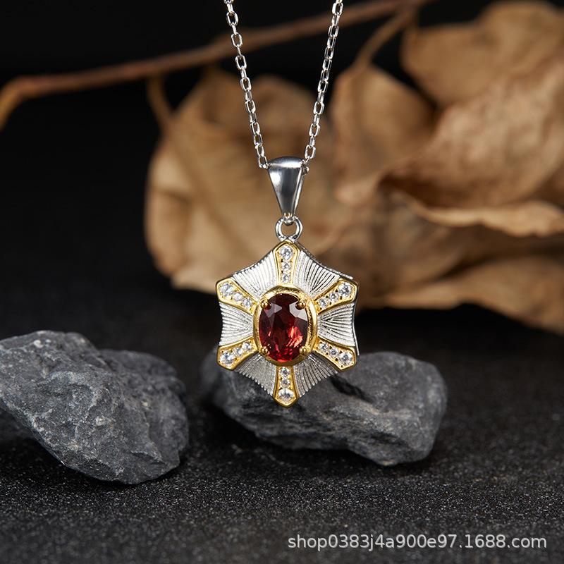 Premium S925 Sterling Silver Natural Gemstone Colored Treasure Stud Earrings Color Separation Does Not Fade Jewelry