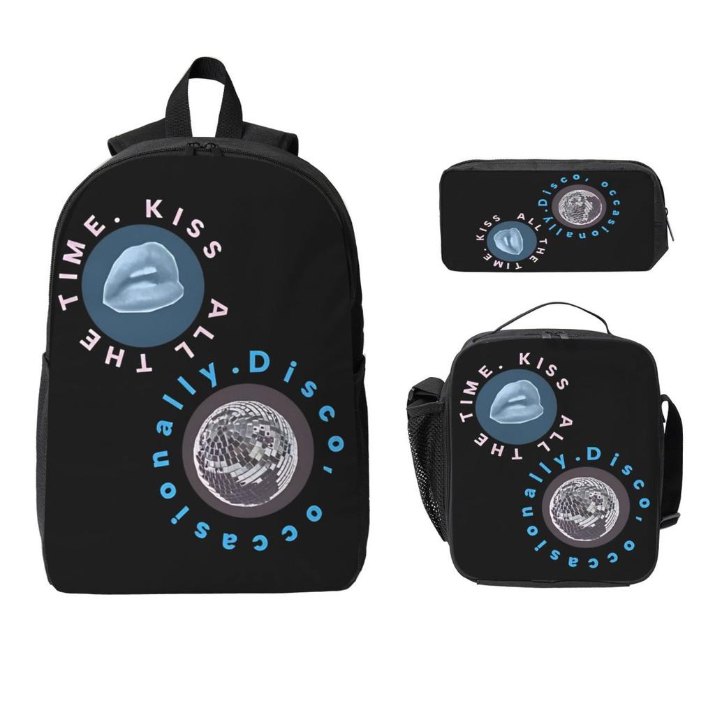 Harrys Styles Kiss All The Time Kids Backpack Lunch Box Pencil Boxes for Boys Girls Backpacks Lightweight School Bag Bookbag Set