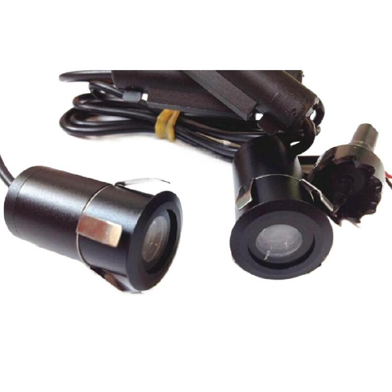 Neue 2 Stück LED Auto Begrüßungsleuchten Aluminiumgehäuse Licht Schwarz Universal