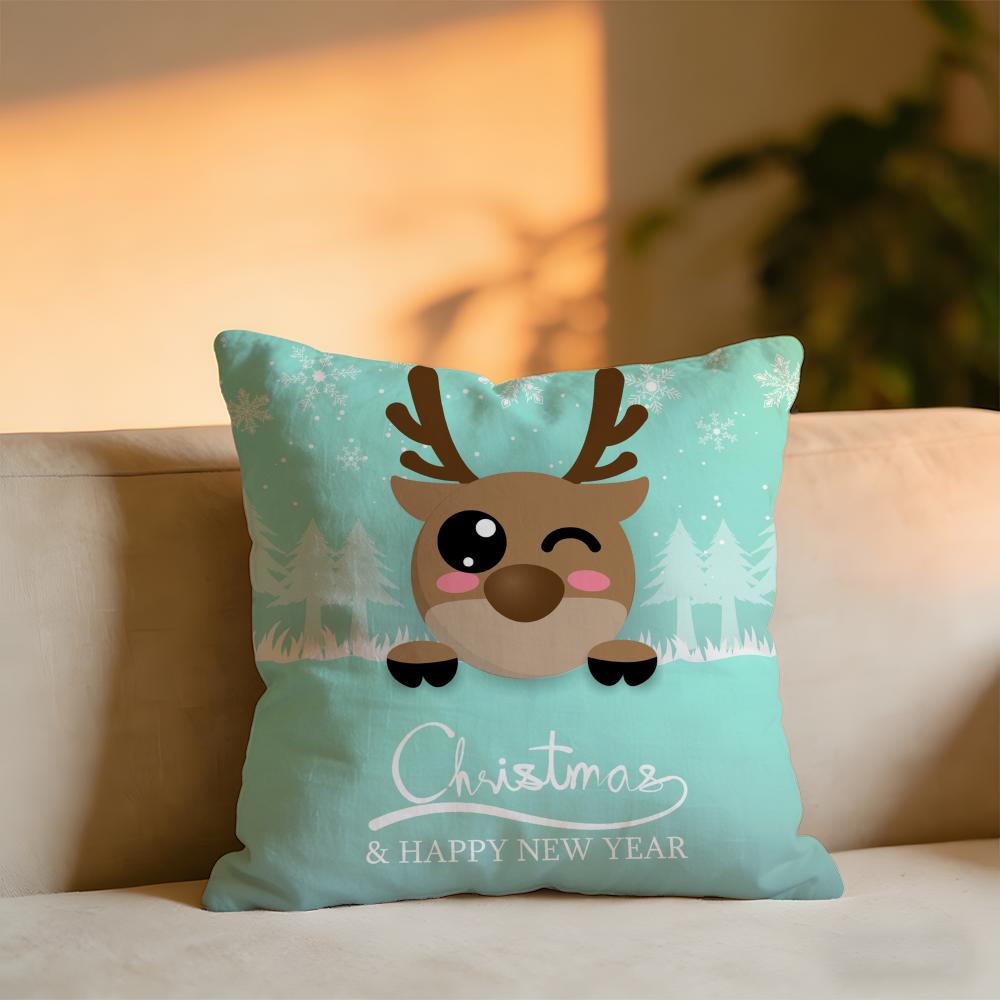 Süßer Weihnachts Kissenbezug Gemütliches Samt Kissen Weiches Warmes Kissen Für Sofa Bett