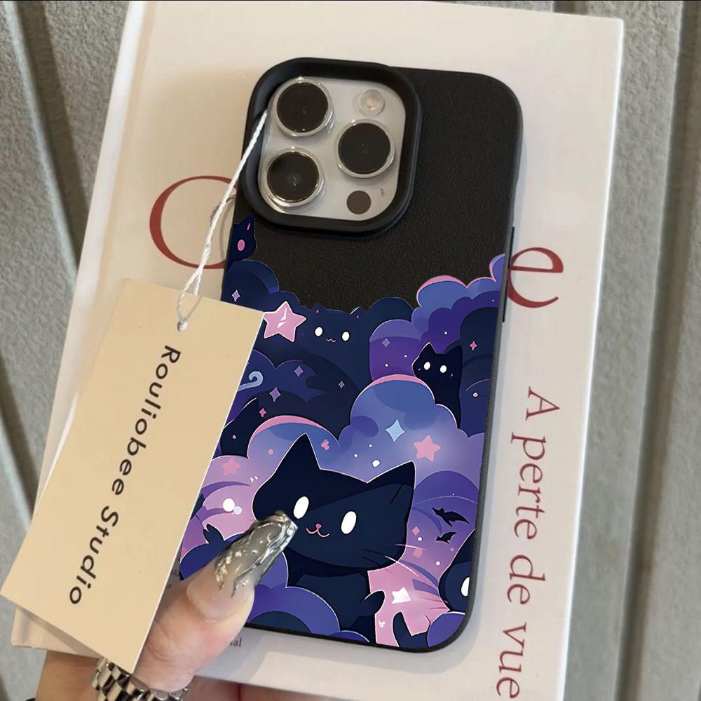 

INS Cartoon Cat Cool Lichee leather pattern Phone Case For Redmi A5 A3 A1 14C 13 12 12C 10 9 8 K60 Ultra Shockproof Cover Redmi 14C 4G