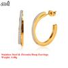 Effie Queen Stainless Steel 18k Gold Zirconia Hoop Earrings Simple Ear Jewelry for Women, Men Wedding Party Banquet Gift STKE01