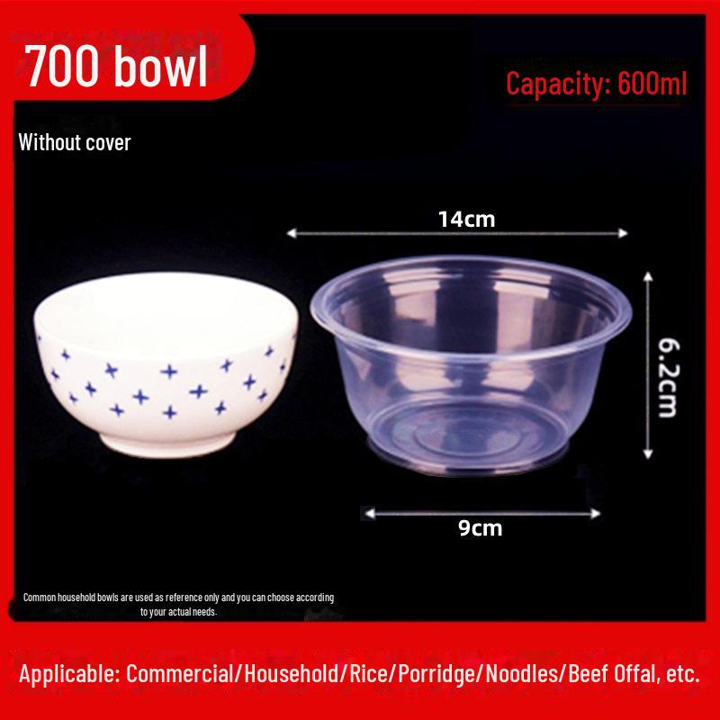 Round Disposable Plastic Bowl with Lid for Fresh-Keeping