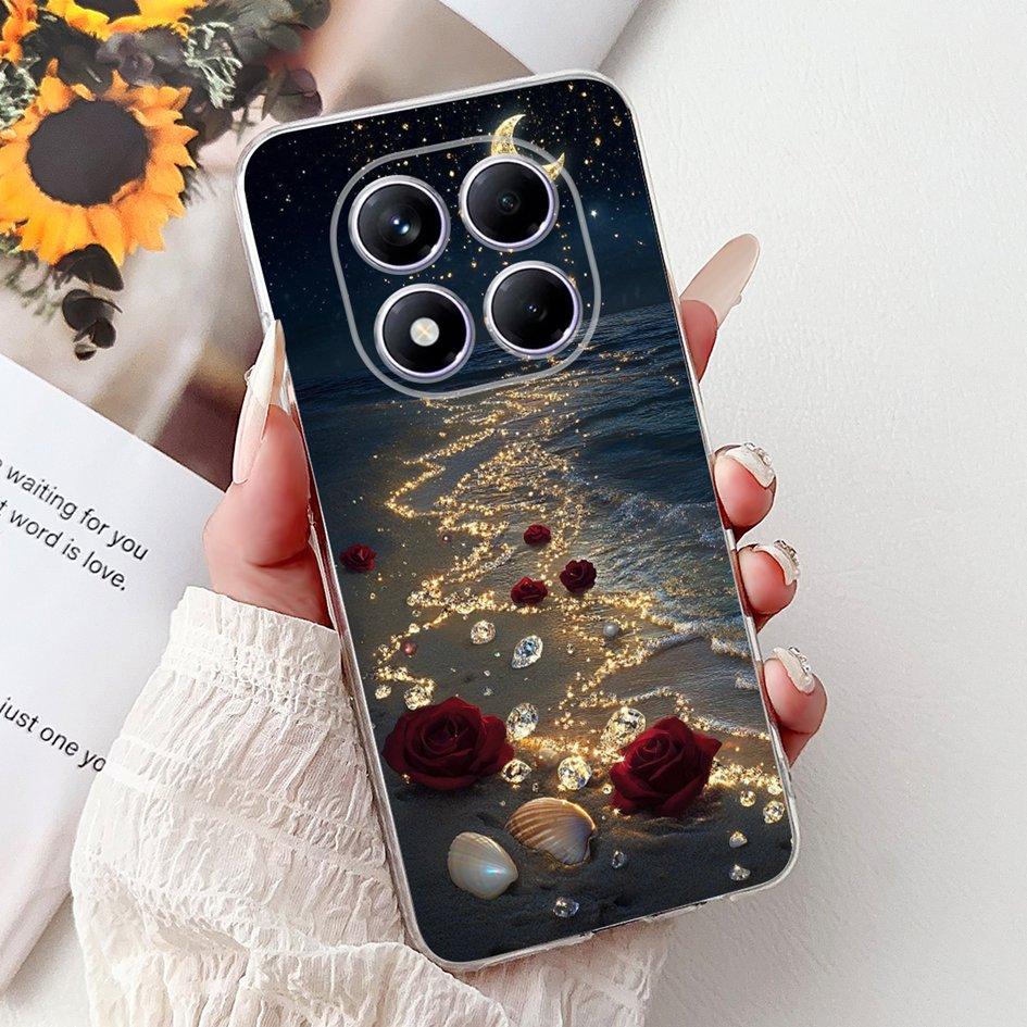 For Xiaomi Redmi Note 14 Pro Plus Case Cute Strawberry Love Heart Soft Silicone Clear Cover For Redmi Note 14 Pro 5G Global Etui