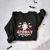 2025 Halloween Ghost Print Round Neck Long Sleeve Hoodie for Europe and America