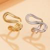 Stainless Steel Metal Line Open Rings for Women Fashion Gold Color Double S-shaped Adjustable Ring Waterproof Jewelry Gifts