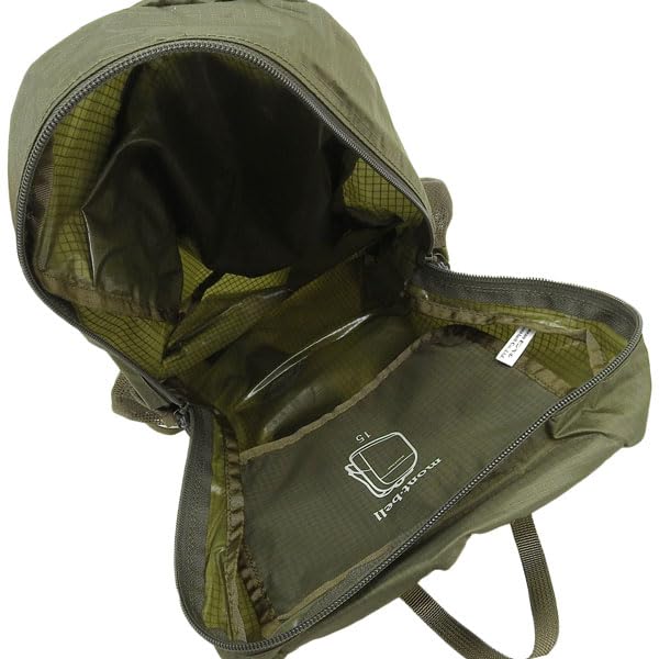 [Montbell] Bag for Men and Women, Backpack, Rucksack, A4 Compatible, Foldable Backpack, Nylon, Pocketable, Light Pack 15, 1133470 (Khaki (KH))