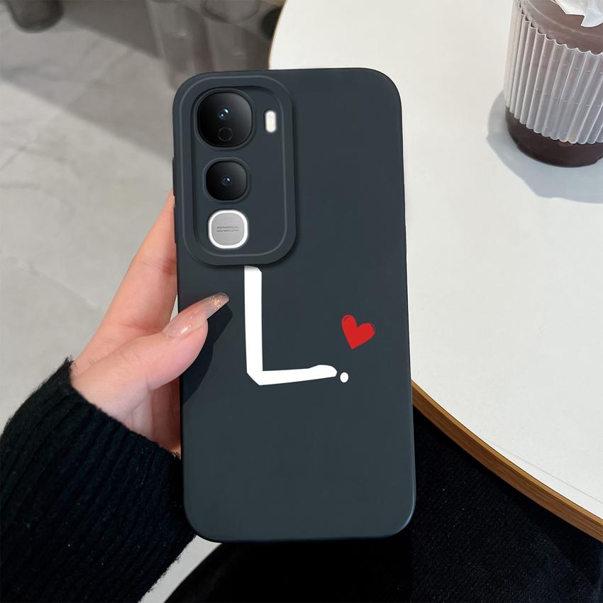 For Vivo Y400 Pro Y100 Y200e Y02 Y03 Y04 Y28 Y29 Y29S Cute Art Letter Phone Case Lens Protection Liquid Silicone Shockproof Soft Covers For Vivo Shell