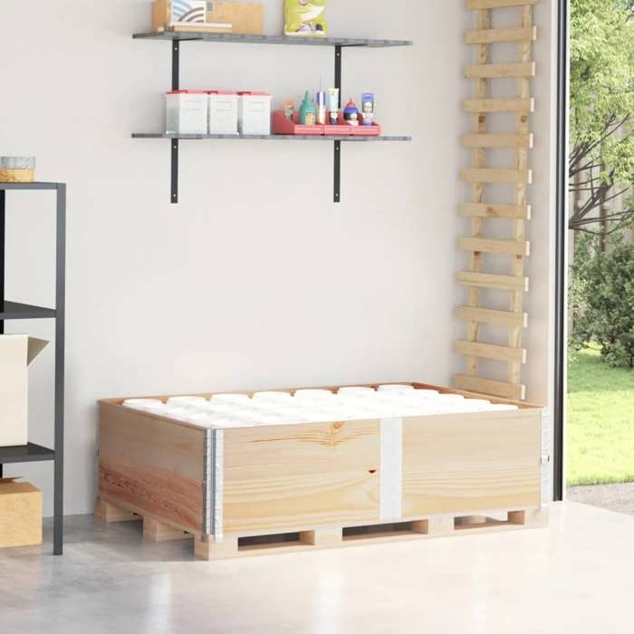 VidaXL Colliers de palette 2 pcs 150x100 cm bois de pin solide, côté palette, boîte à palette, cadre d’empilage de palette, 4010305