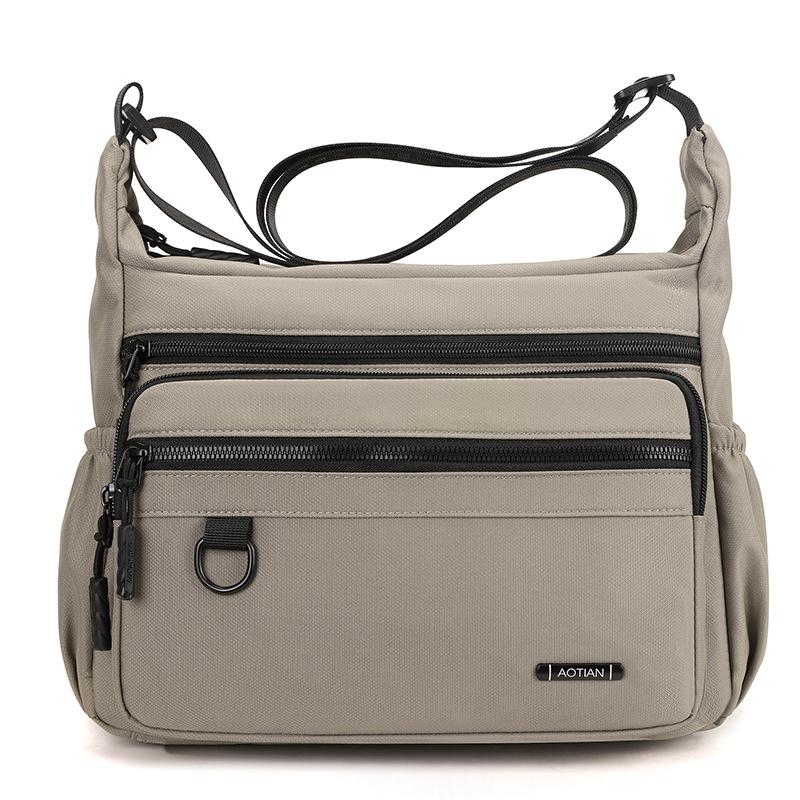 

Men s Large Capacity Oxford Lightweight Shoulder Crossbody Bag світлого кольору хакі