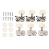 Big Square Head Guitar Machine Heads Silver Folk Instrument Tuning Pegs  For Acoustic Guitar