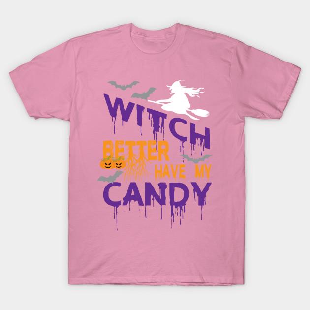 T-Shirt Damen Lustige Hexe Better Have My Candy Halloween Grafik Harajuku Print Kawaii T-Shirt Sommer Kurzarm Damen T-Shirt Top Tee