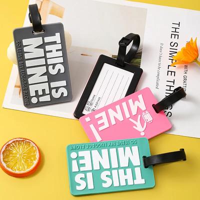 Soft PVC Luggage Tag Fashion Letter Printed Travel Tags Men Women Suitcase Name Tag Airplane Labels Bag Tags Travel Accessories