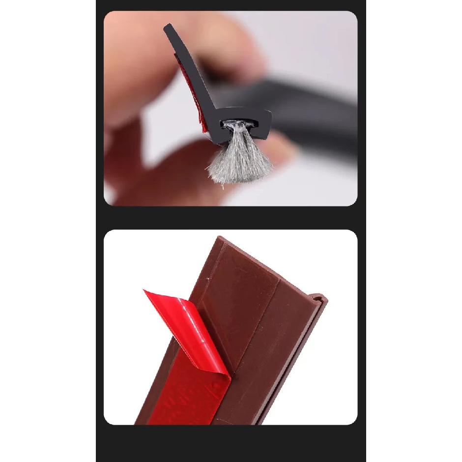 Door Seal Draft Stopper with Brush Reduce Noise, Rubber Door Sweep Breeze BlockerInsect Proof, Dust Proof and Sound Proof Seal