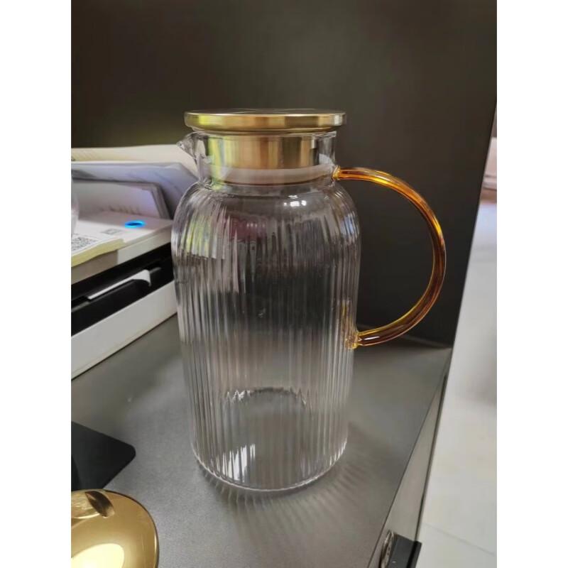 Shangqi Vertical Stripe Glass Cold Water Pitcher Set