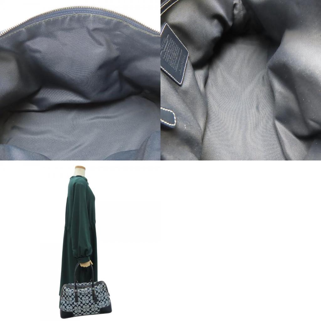 Używana torebka COACH 6046 Płótno/skóra z sygnaturą Granatowy systemowy niebieski Do użytku codziennego