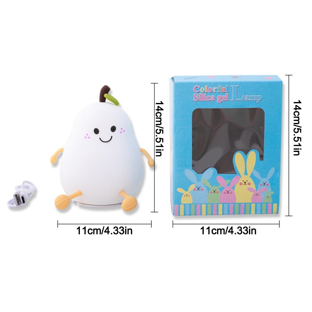 Cute Puppy/Pear Shape Patting Small Night Lamp Silicone Touch Sense Night Light Kids Sleep Light Desktop Decorations