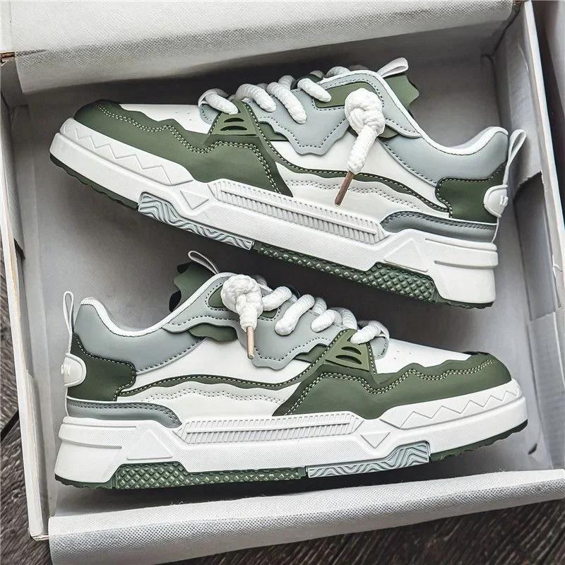 Trend Shoes for Men Bread Shoes Weaving Lace Up Male Sneakers Man Patchwork Sneakers Streets Hip Hop Chunky Men's Sports Shoes