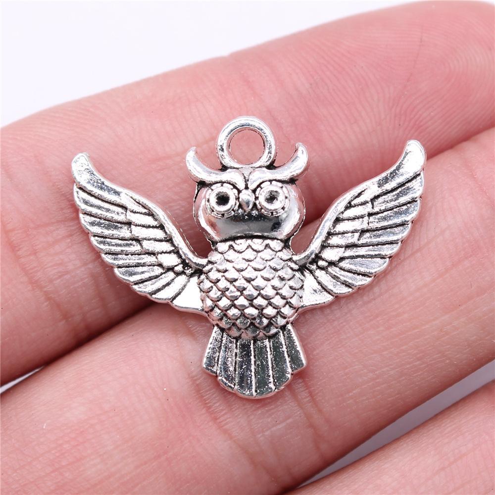 10pcs Charms Owl Antique Silver Color Cute Owl Pendant Charms Small Owl Charms For Jewelry Making