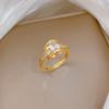 Real Gold Horse'S Eye Diamond Personalized Ring Opening Adjustable Simple Jewelry Japanese Ring Couple Ring