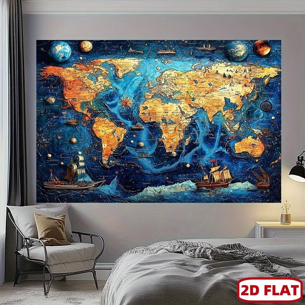 2D flat surface one-piece world map banner suitable for decoration at birthdays weddings and parties